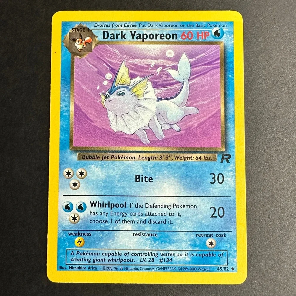 Pokemon TCG Dark Vaporeon Team Rocket 45/82 Uncommon Unlimited Non Holo LP
